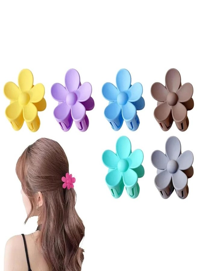 Xarnish Mini Hawaiian Flower Hair Clips For Women, Flower Hair Claw Clips Plumeria Claw Clips for Thin Hair Claw Clips for Thick Hair Beach Hair Accessories for Girls Multi Color - Pack of 6 (MiniX2) - Image 1