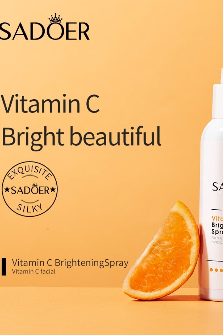 SADOER 100ml Vitamin C Brightening Spray Freshen Orange Essence Hydrating Facial Toner Mist Vitamin C Serum Spray Radiance Booster for Dark Spots and Uneven Tone Pore Minimizing Anti Aging Lightweight Refreshing Spray - Image 2