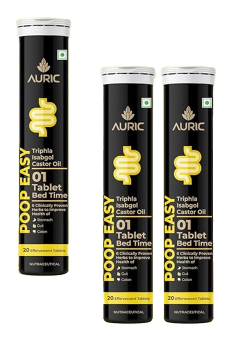 AURIC Easy Effervescent Tablet - 60 Tablets Promoted Healthy Gut, Relieve Constipation, Cleanses Colon - Image 1