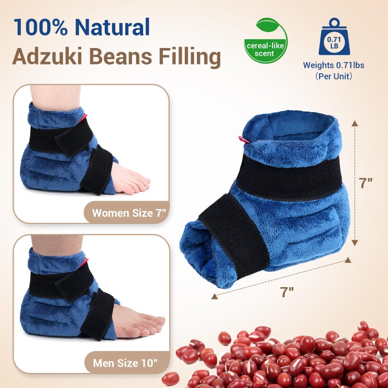 comfytemp أجهزة تدفئة الكاحل القابلة للاستخدام في الميكروويف، FSA يمكن ارتداؤها، HSA أقدام مؤهلة، وسادة تدفئة رطبة لالتهاب اللفافة الأخمصية، شبشب حراري لالتهاب وتر العرقوب، التواء الكاحل، تحفيز الكعب للحصول على هدية جيدة - غسيل يدوي - Image 4