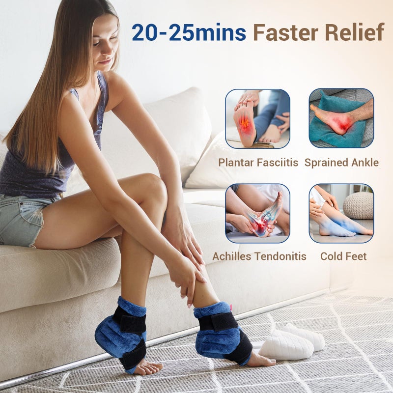 comfytemp أجهزة تدفئة الكاحل القابلة للاستخدام في الميكروويف، FSA يمكن ارتداؤها، HSA أقدام مؤهلة، وسادة تدفئة رطبة لالتهاب اللفافة الأخمصية، شبشب حراري لالتهاب وتر العرقوب، التواء الكاحل، تحفيز الكعب للحصول على هدية جيدة - غسيل يدوي - Image 3