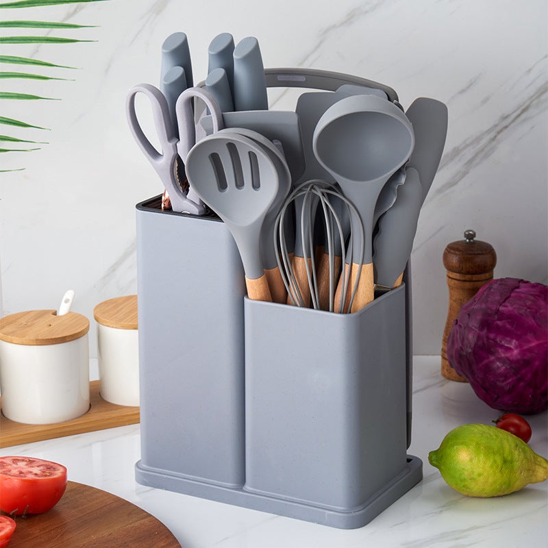 19-Piece Silicone Kitchen Utensil Set - Heat-Resistant, Non-Stick, Soft Material