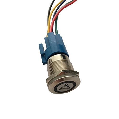 ESUPPORT 12V Car Vehicle Red LED Light Emergency Hazard Warning Push Button Metal Toggle Switch Socket Plug 19mm - Image 4