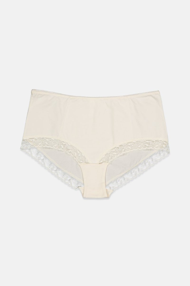 Tchibo Women High Waist Slip Briefs, Cream  - Image 1