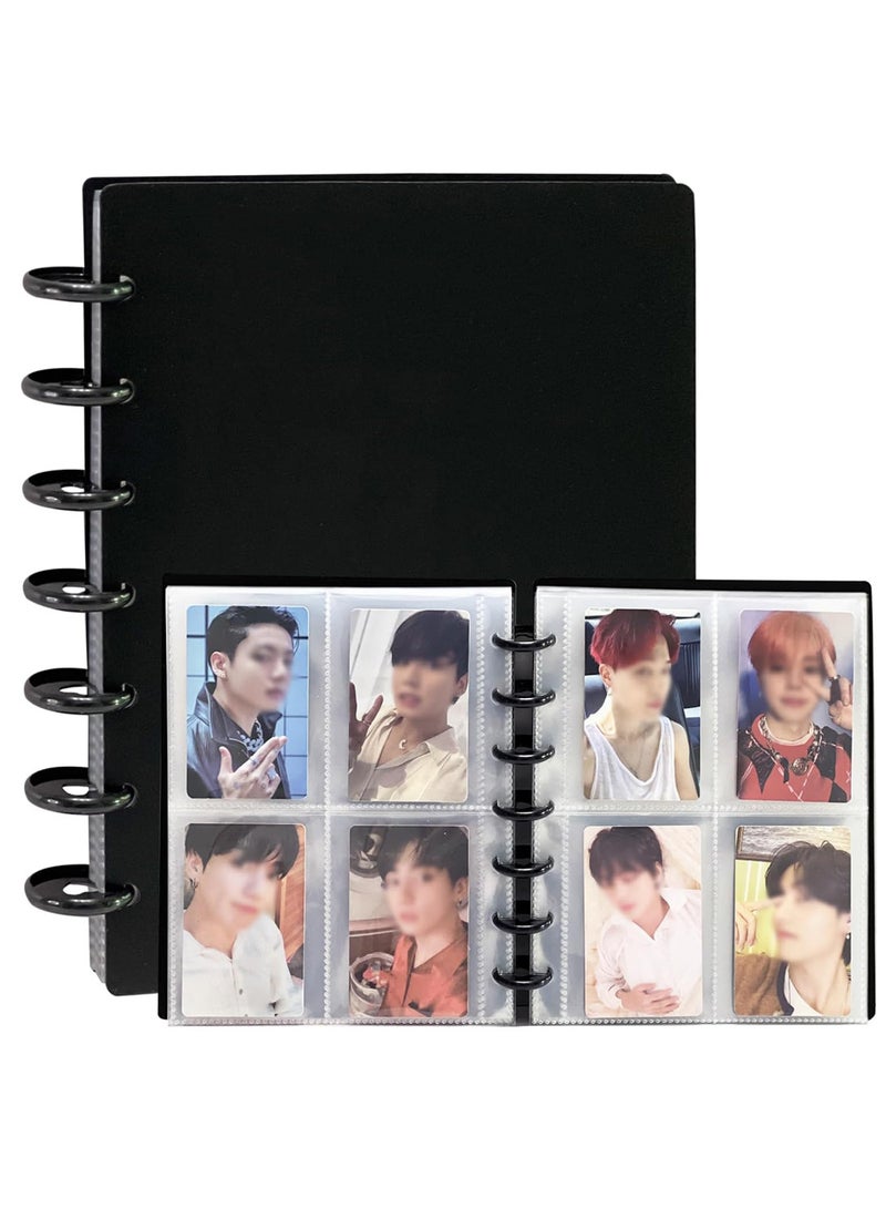 Relex Photocard Binder 3 Inch Photocard Holder Book Sleeves with 30Pcs Inner Pages Idol Album Business Cards Collect 6 Ring Photo Protectors hold 120 Cards - Image 1