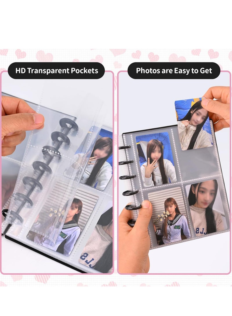 Relex Photocard Binder 3 Inch Photocard Holder Book Sleeves with 30Pcs Inner Pages Idol Album Business Cards Collect 6 Ring Photo Protectors hold 120 Cards - Image 4