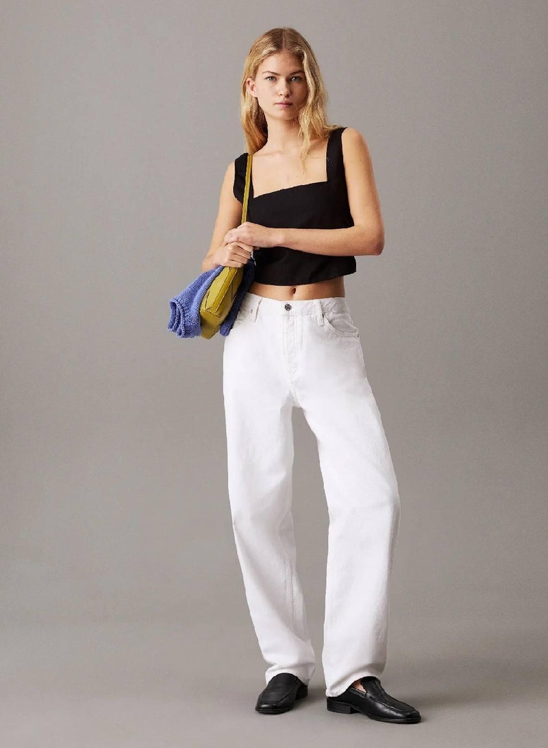 كالفن كلاين جينز قطعة علوية من نسيج تويل القطن والكتان الناعم - Image 4