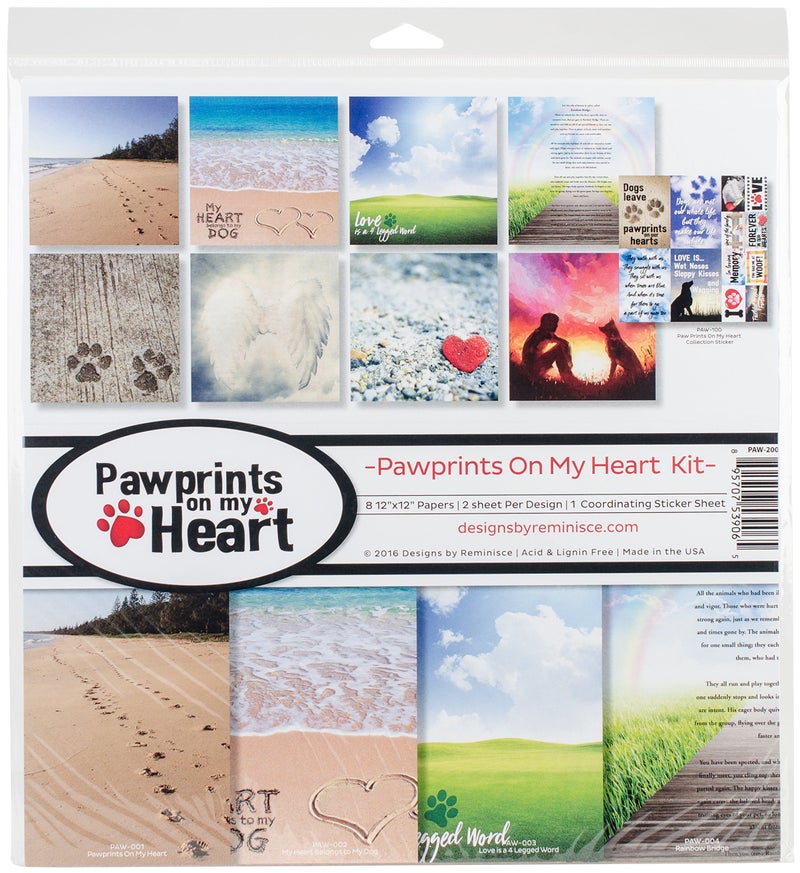 Reminisce PAW200 Pawprints on My Heart Scrapbook Kit 12x12 inches