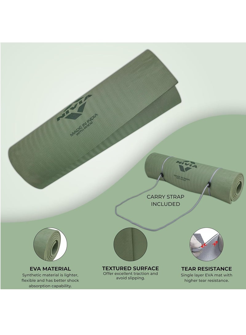 Nivia Anti Skid Yoga Mat (6mm Thickness) for Men & Women, Exercise Mat for Home Workout, Yoga Mat for Women, Gym Exercise Mat, Military Green - Image 2