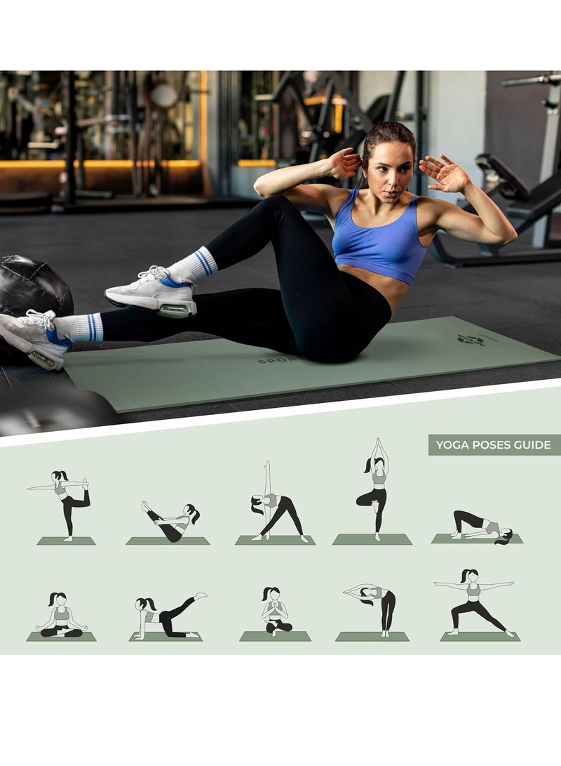 Nivia Anti Skid Yoga Mat (6mm Thickness) for Men & Women, Exercise Mat for Home Workout, Yoga Mat for Women, Gym Exercise Mat, Military Green - Image 4