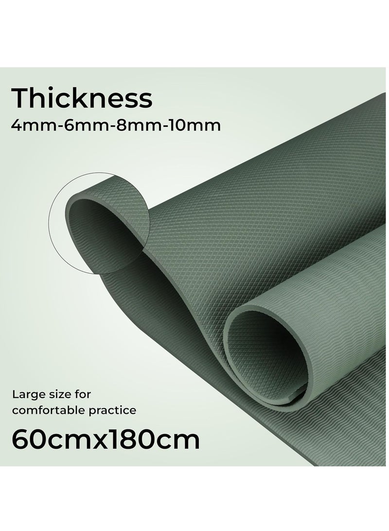 Nivia Anti Skid Yoga Mat (6mm Thickness) for Men & Women, Exercise Mat for Home Workout, Yoga Mat for Women, Gym Exercise Mat, Military Green - Image 5