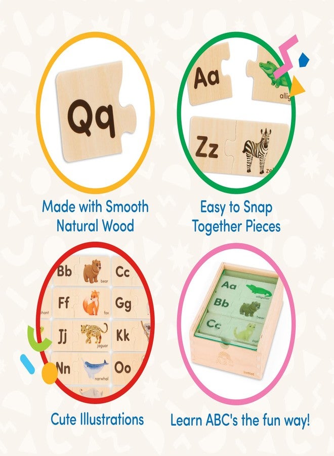 Battat – One – Match Puzzle – Alphabets Wooden Puzzle for Toddlers – Wooden Toys – Educational Toys – 3+ Years– Self Correcting Puzzles with Storage Box ABC - Image 4