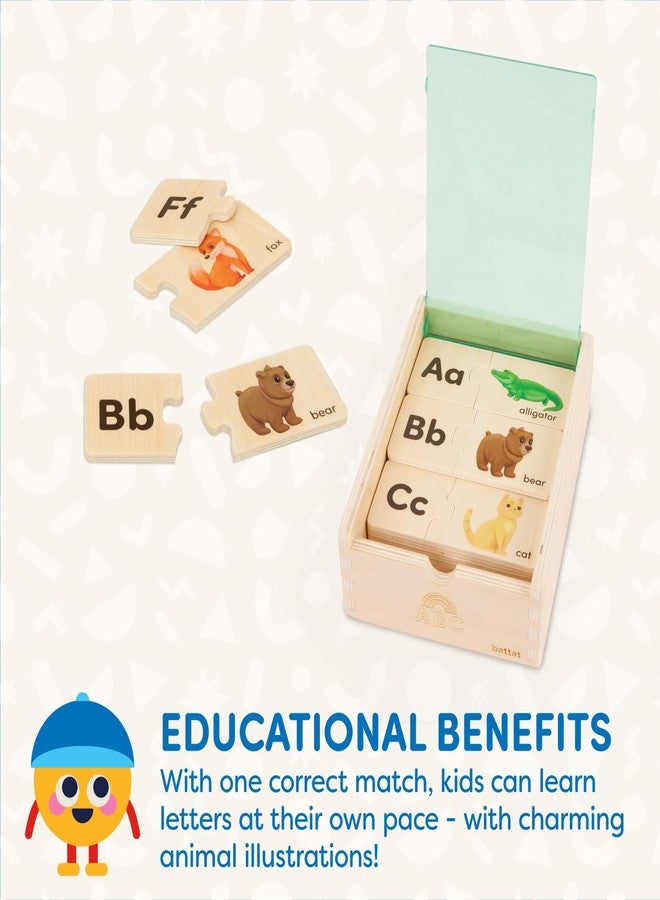 Battat – One – Match Puzzle – Alphabets Wooden Puzzle for Toddlers – Wooden Toys – Educational Toys – 3+ Years– Self Correcting Puzzles with Storage Box ABC - Image 3