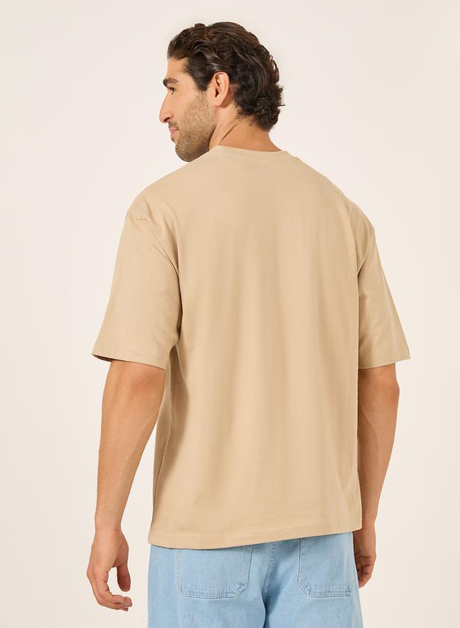 Styli Minimal Embroidered Jersey Oversized T-Shirt  - Image 4