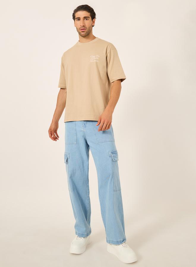 Styli Minimal Embroidered Jersey Oversized T-Shirt  - Image 2