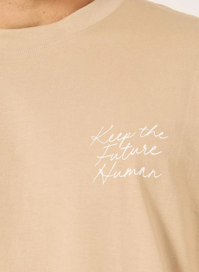 Styli Minimal Embroidered Jersey Oversized T-Shirt