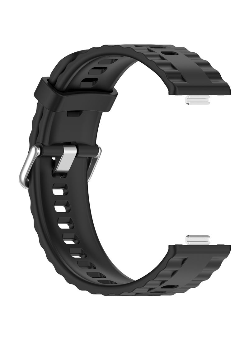 1pcs Sports Silicone Strap For Huawei Watch Fit 4 4Pro 3 Band Replacement Wristband for Huawei Watch Fit4 Fit 4Pro Fit3 Bracelet Belt (Black)  - Image 2