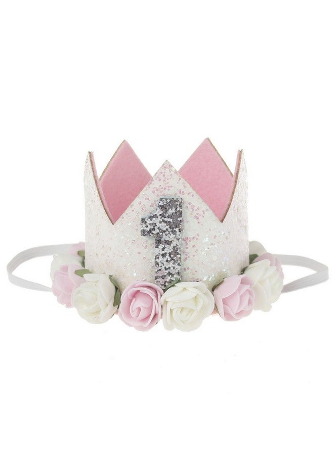 Golden Swallow 1St Birthday Crown Baby Girl Flower Tiara Headband Birthday Party Hairband - Image 2