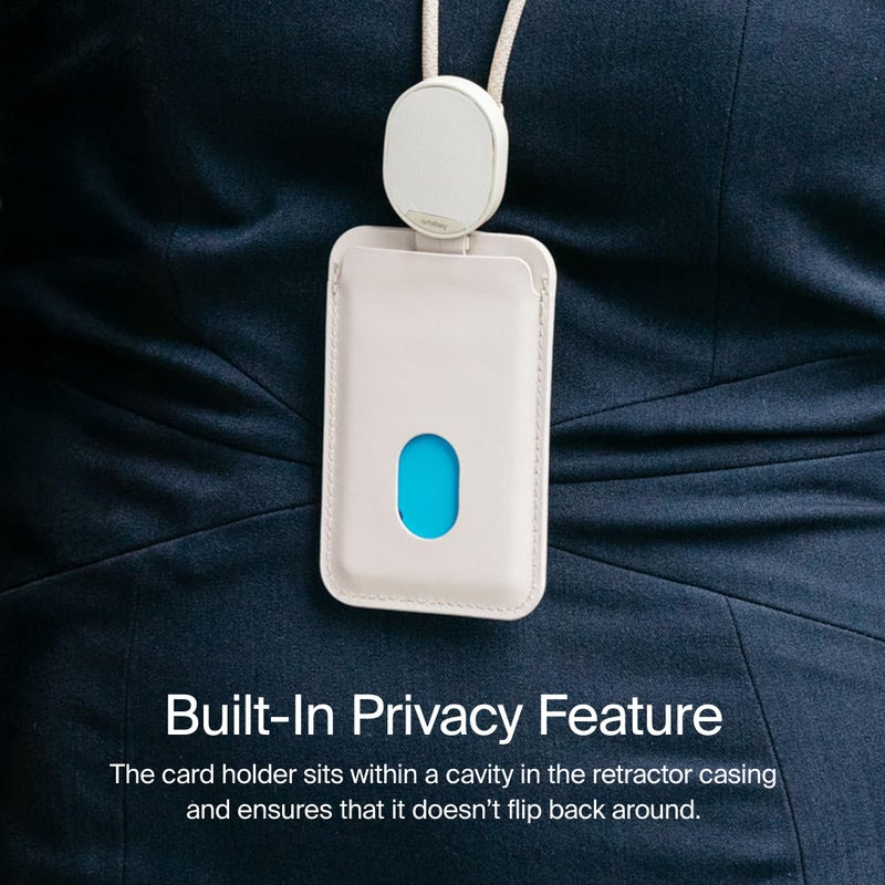 Orbitkey ID Card Holder | Made with LWG-Certified Top Grain Leather and Durable Dyneema Cord | Holds 1 Access Card and 1 Non-RFID Card (with Lanyard, Stone) - Image 4