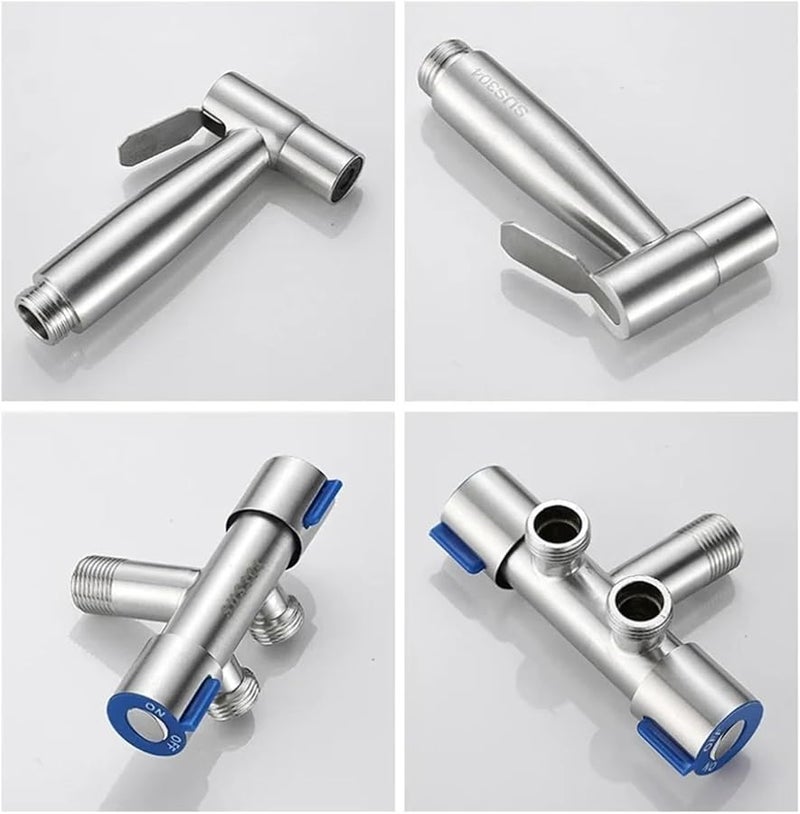 Black 304 Stainless Steel Handheld Spray Gun Portable Toilet Bathroom Self Cleaning Accessory - Image 4