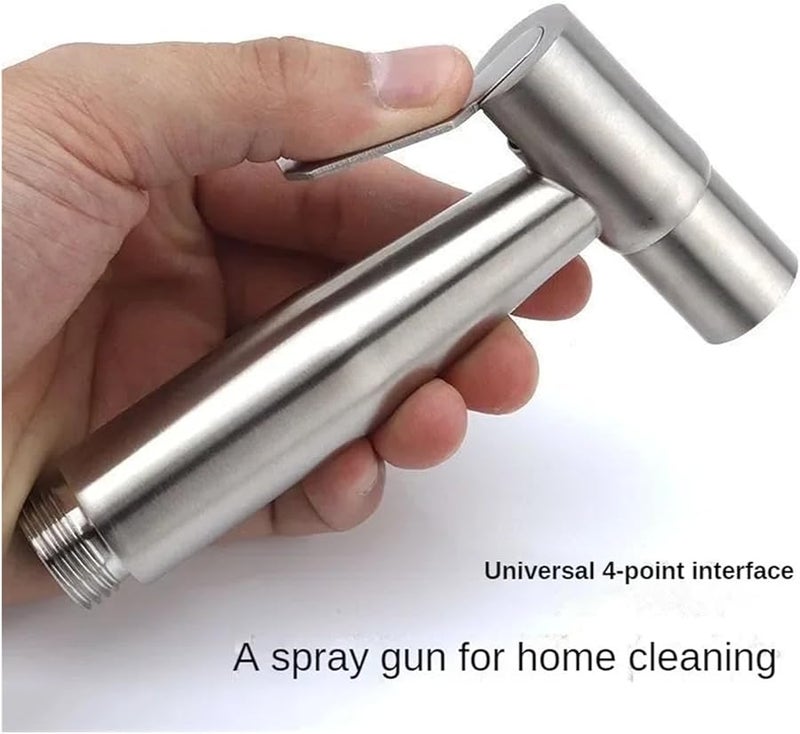 Black 304 Stainless Steel Handheld Spray Gun Portable Toilet Bathroom Self Cleaning Accessory - Image 2