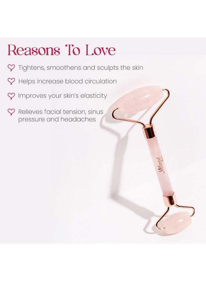 Milagro Beauty Rose Quartz Face Roller, Double-Sided Jade Stone Roller For Face, & Neck Anti Aging, Wrinkle Reduction, Skin Firming & Lifting - Image 2