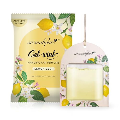 Aromahpure Gel Wink Hanging Car Perfume | Long-Lasting Gel Based Car Air Freshener | Car Accessories | Last Up to 30 Days (Pack 1, Lemon) - Image 1