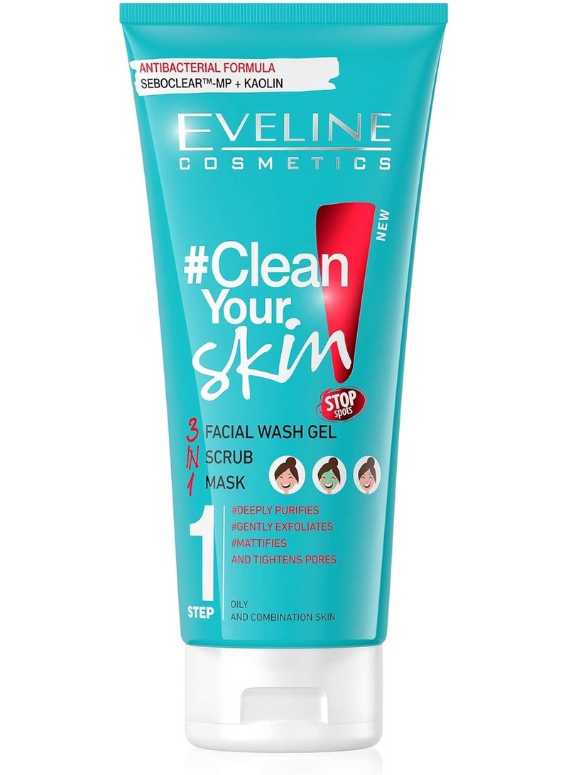 EVELINE COSMETICS Facial Wash Gel in Scrub 200 ml, from Eveline Cosmetics - Image 1