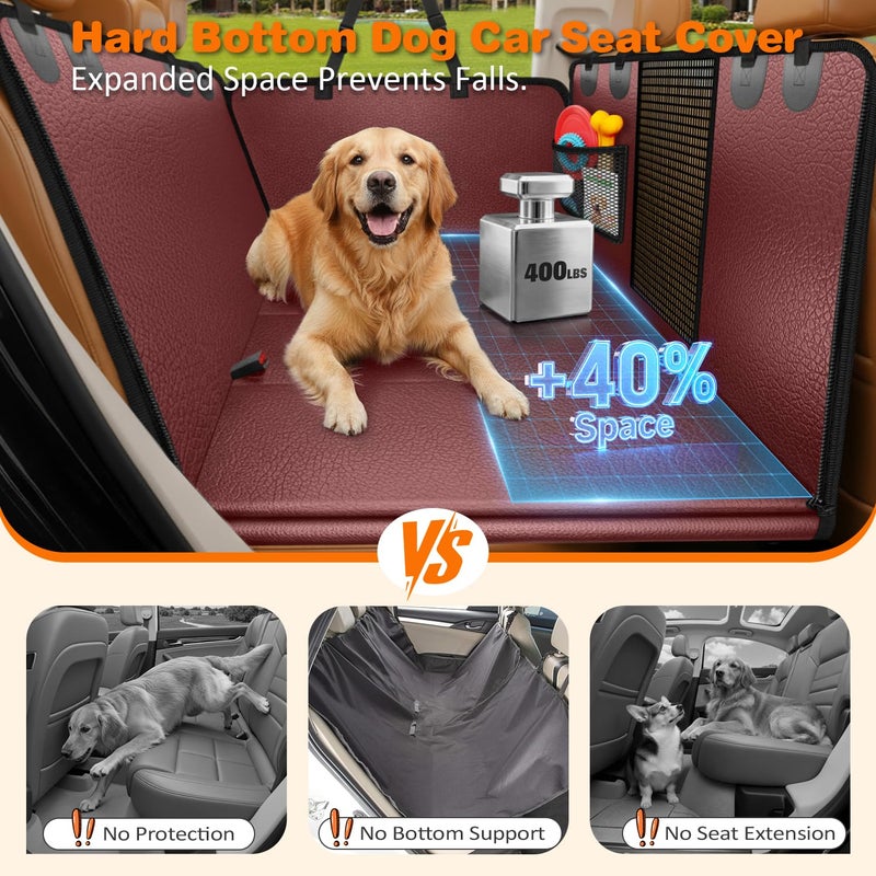 URPOWER Dog Car Seat Cover for Pets 100% Waterproof Seat Cover Hammock 600D Heavy Duty Scratch Proof Nonslip Durable Soft Back Seat Covers for Cars Trucks and SUVs - Image 2