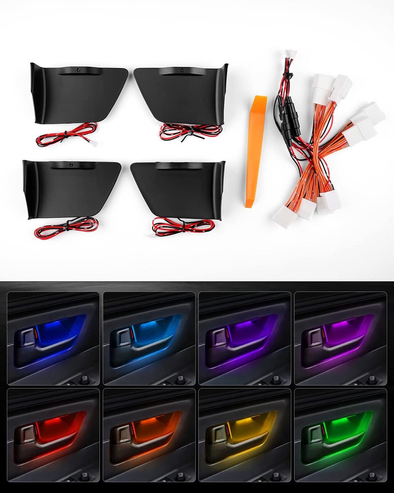 Powerty LED Light for 2022 2023 2024 Toyota Tundra Inner Door Handle Bowl Mood Lighting Decorative Interior Lamp 4PCS 8 Colors