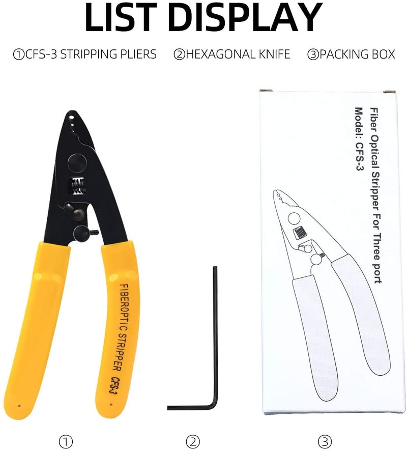 Corslet 3 Hole Wire Cutter and Stripping Tool Plier Optical Fiber Wire Stripper and Cutter - Image 4