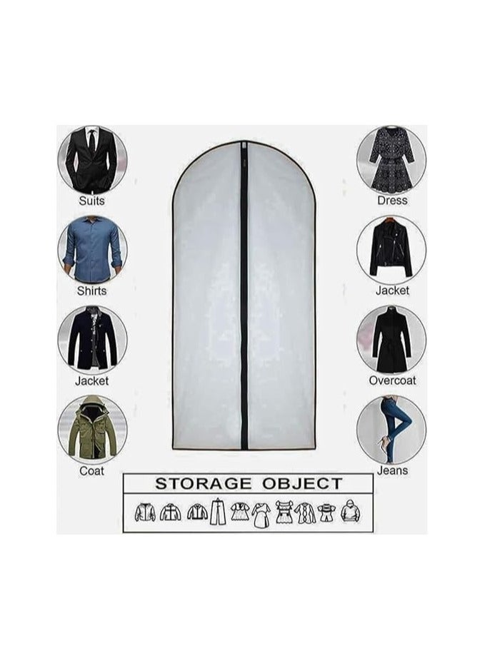 60cm x 120cm Long Clear Garment Bag, Mothproof Dress Bag, Breathable White Garment Bags with Full Zip, Dustproof Cover for Suits and Dance Storage (3) - Image 2