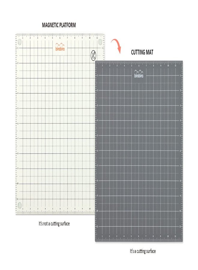BiraBira Bira Craft 12 X 12 inch All-in-ONE Steel Magnetic Platform, Magnetic Cutting Mat with Two Magnets and One Magnetic Ruler - Image 2