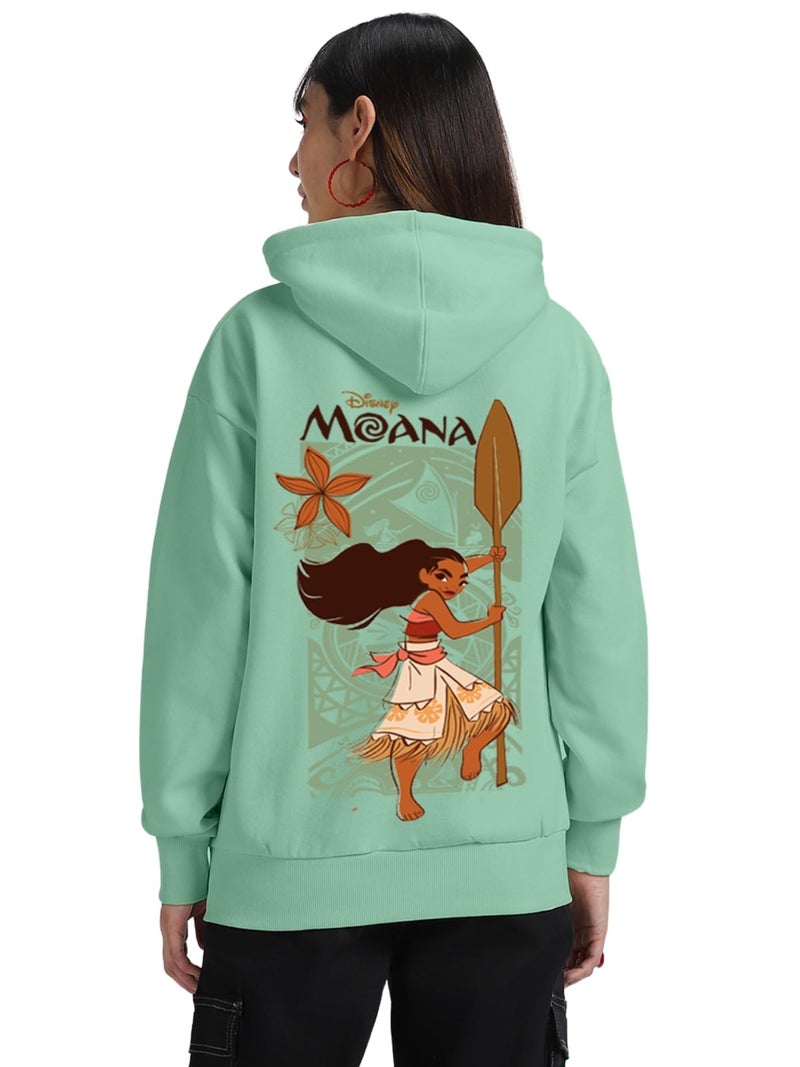 JUNEBERRY® Fleece Disney's Official Moana Merchandise Front & Back Graphic Printed Hoodie for Women (OS_HDY_JB_DSNMN2_PT_3XL) - Image 1