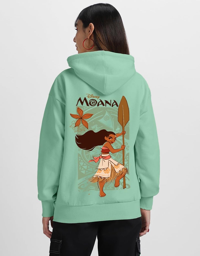 JUNEBERRY® Fleece Disney's Official Moana Merchandise Front & Back Graphic Printed Hoodie for Women (OS_HDY_JB_DSNMN2_PT_3XL) - Image 3
