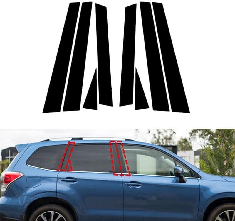 DEMULAX 8Pcs Glossy Black Car Pillar Posts for Subaru Forester - Image 2
