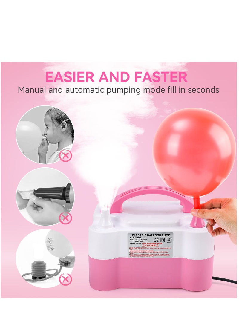 مضخة نفخ بالون كهربائي أداة تثقيب بالون سريعة باللون الوردي - Image 4