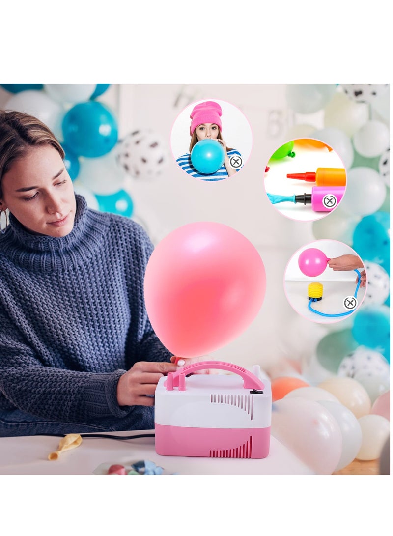 مضخة نفخ بالون كهربائي أداة تثقيب بالون سريعة باللون الوردي - Image 2