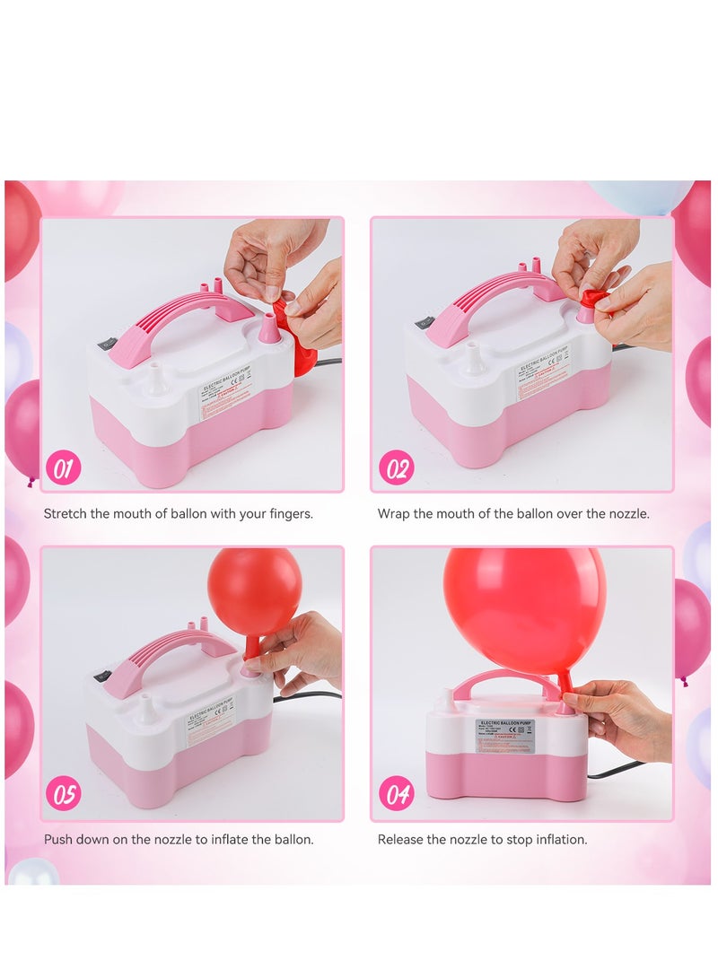 مضخة نفخ بالون كهربائي أداة تثقيب بالون سريعة باللون الوردي - Image 5