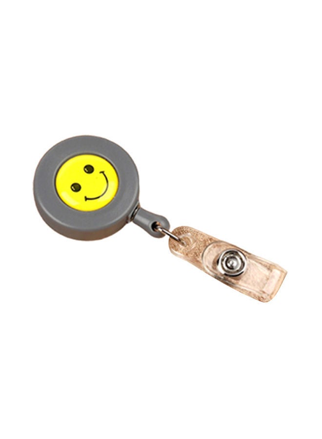 نيبمينينت طقم حامل بطاقات على شكل وجه مبتسم مزود بإبزيم سهل الشد مكون من قطعتين رمادي