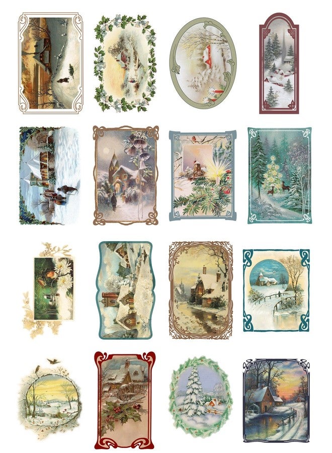 Flonz Decoupage Paper Pack (10sheets A4 / 8"x12") Christmas Winter Landscapes FLONZ Vintage Ephemera - Image 1