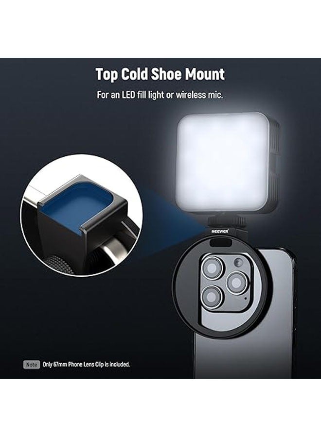 Neewer LA006 - 2.638" Threaded Lens Filter Holder with Cold Shoe Mount, Locking Knob, 0.512" Aperture Compatible with iPhone 15 Pro Max 15 Plus 14 13 Samsung Galaxy S22 S23 - Image 3