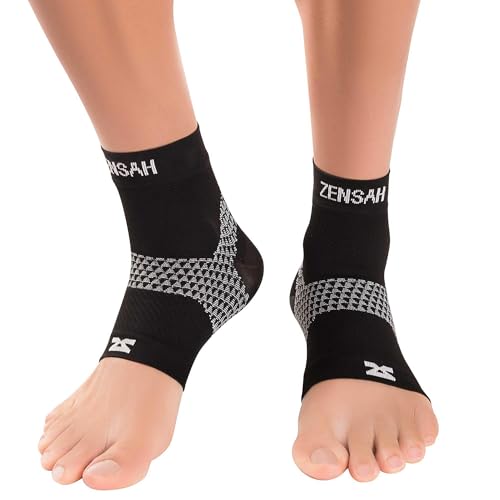 Zensah Plantar Fasciitis Sleeves (Pair) – Plantar Fasciitis Socks, Arch Support, Plantar Fasciitis Brace – Relieve Heel Pain, Arch Support, Medium, Black - Image 1