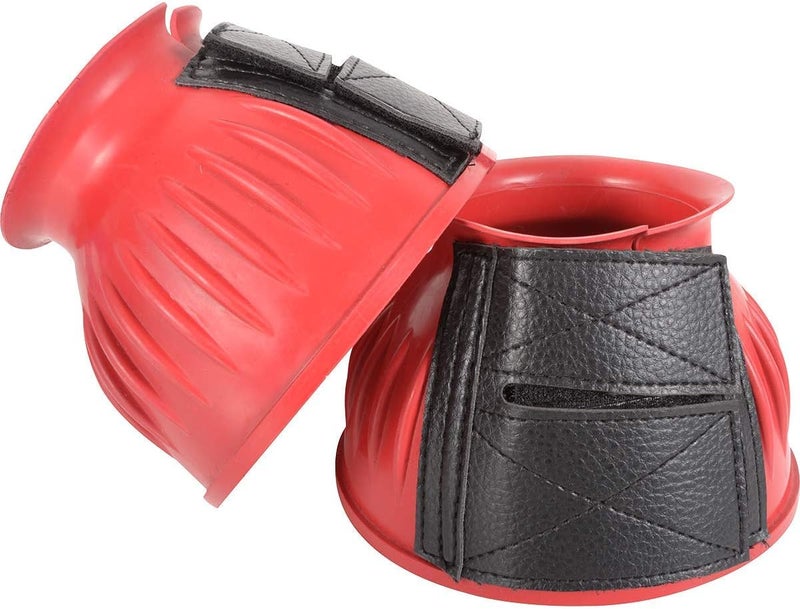 Cashel Company Rubber Horse Bell Boots Red M - Image 1