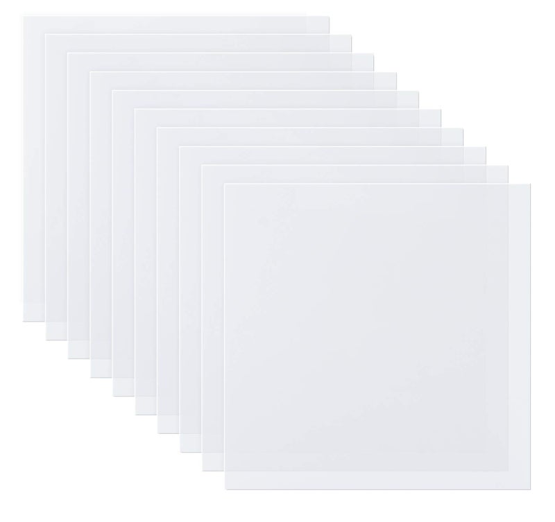 ilauke 10 Pieces 75mil Stencil Vinyl Sheets 12x12inch Blank Mylar Stencil Sheets Milky Translucent PET Stencil Clear Mylar Template for Cricut Cutting Machine Make Your Own Stencils Sheets