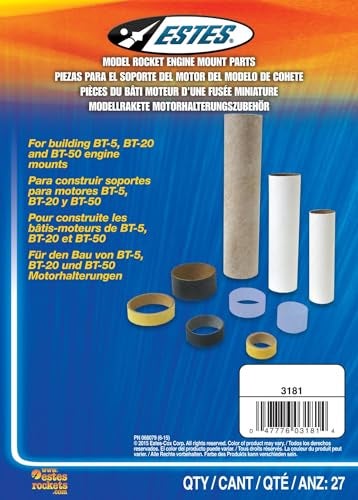 Estes Rockets 3181 BT5 BT20 BT50 Engine Mount Parts for Model Rockets 27Piece - Image 1