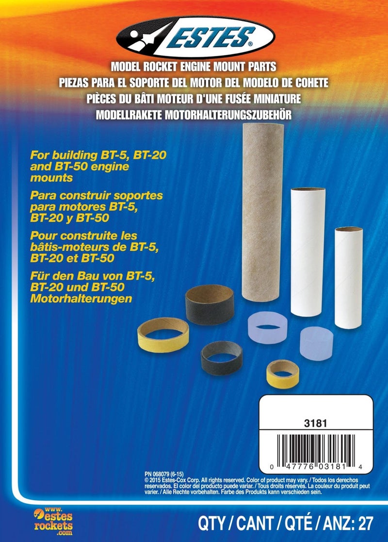 Estes Rockets 3181 BT5 BT20 BT50 Engine Mount Parts for Model Rockets 27Piece - Image 2