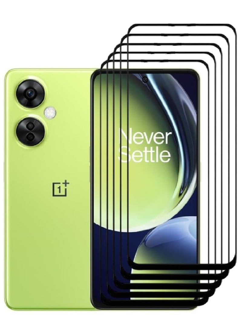 AINA 5 Pieces Tempered Glass Screen Protector 5D Designed For OnePlus Nord CE 3 Lite Full Glue Edge to Edge Full Screen Coverage And Bubble Free - Image 1