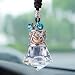 Motaney Car Air Freshener Diffuser Hanging Ornament DiamondShaped Empty Crystal Bottle Car Mirror Hanging Accessories Elegant Bottle Pendant with Wooden Caps Rear View Mirror Accessories - Image 2