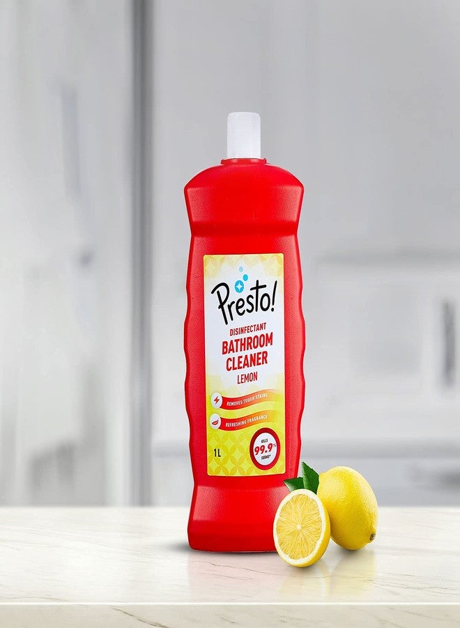 Presto! Amazon Brand - Presto! Bathroom Cleaner | Lemon | 4 Litre | 1 L x 4 Packs | Suitable For Bathroom Floors, Slabs, Wall Tiles, Sinks, Basins, Stainless Steel Taps, Shower Heads - Image 3